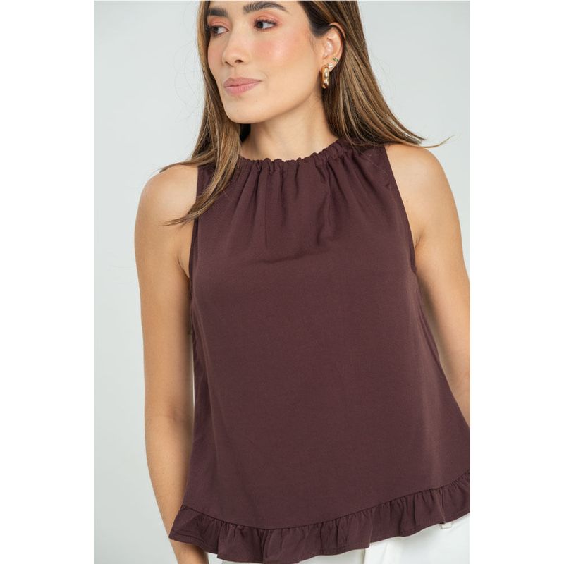 RAGGED - Blusa asterhia Cafe puro Ragged