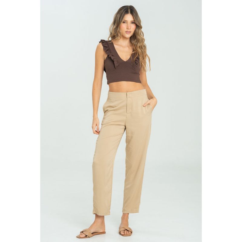 RAGGED - Crop top hattie Cafe puro Ragged