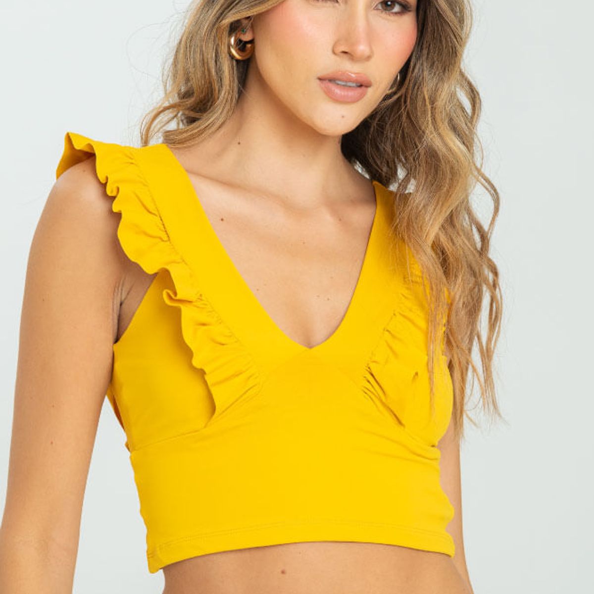 RAGGED - Crop top hattie Amarillo mostaza Ragged