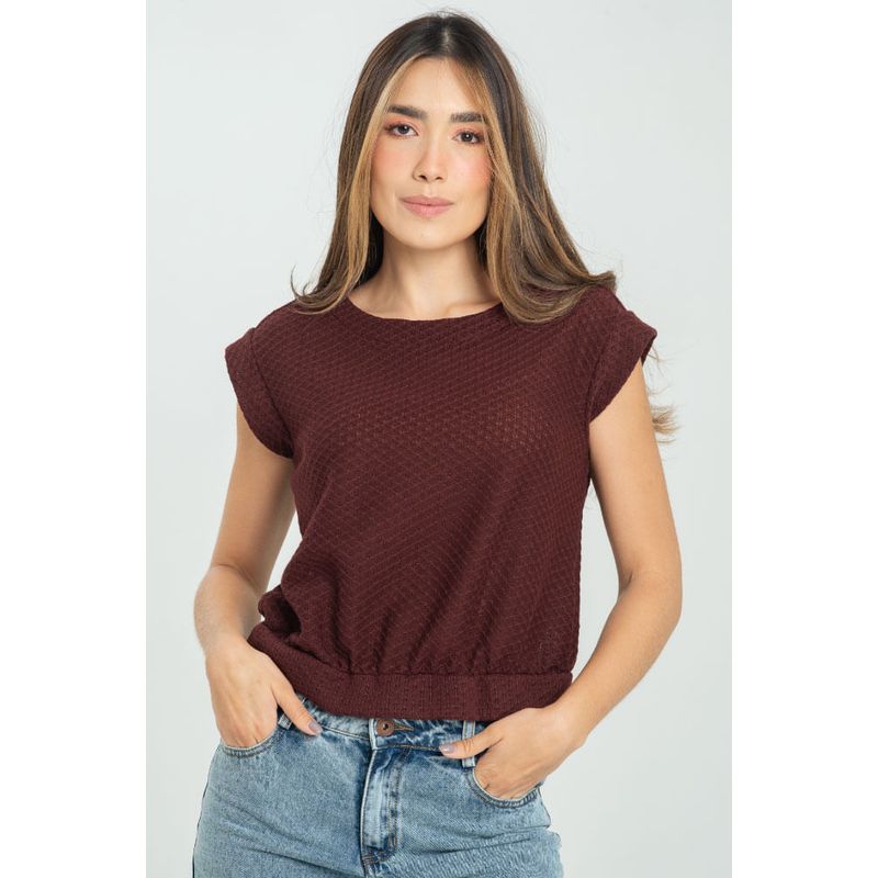 RAGGED - Blusa tejida veuve Cafe puro Ragged