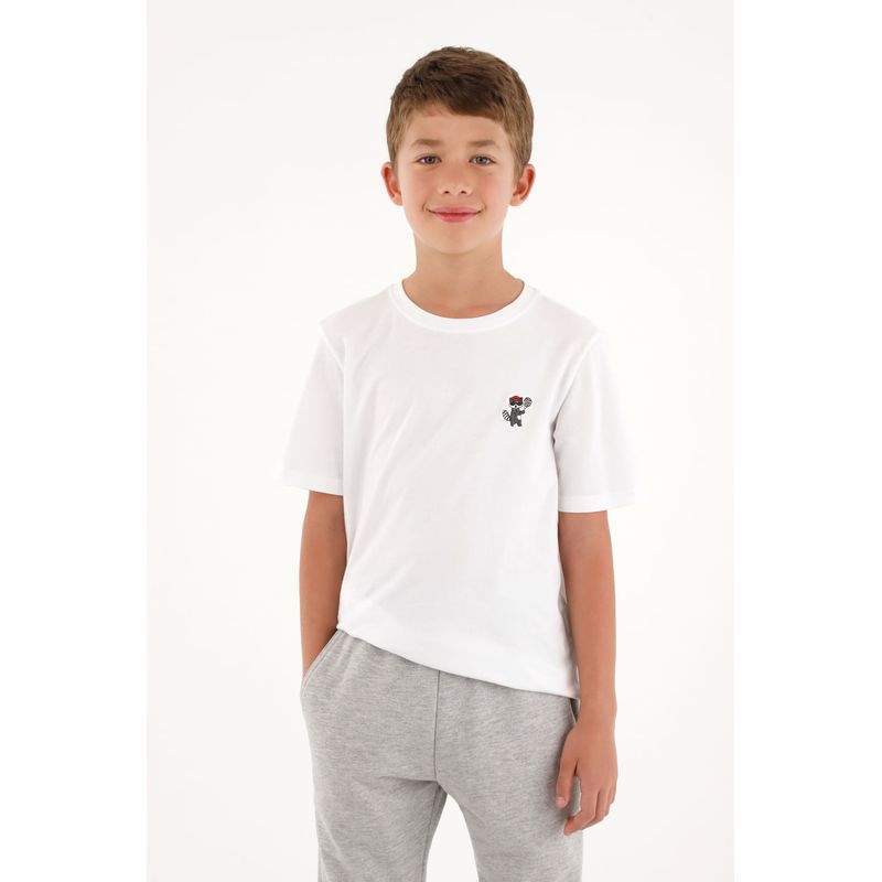 TENNIS - Camiseta con bordado localizado blanca para niño