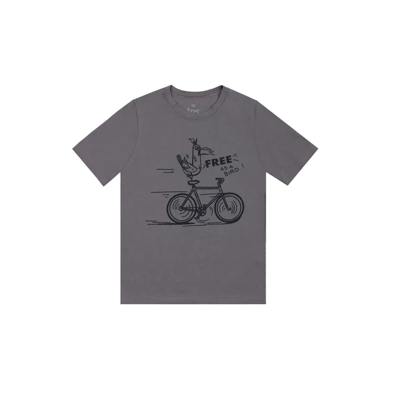 TENNIS - Camisera gris manga corta con estampado para niño