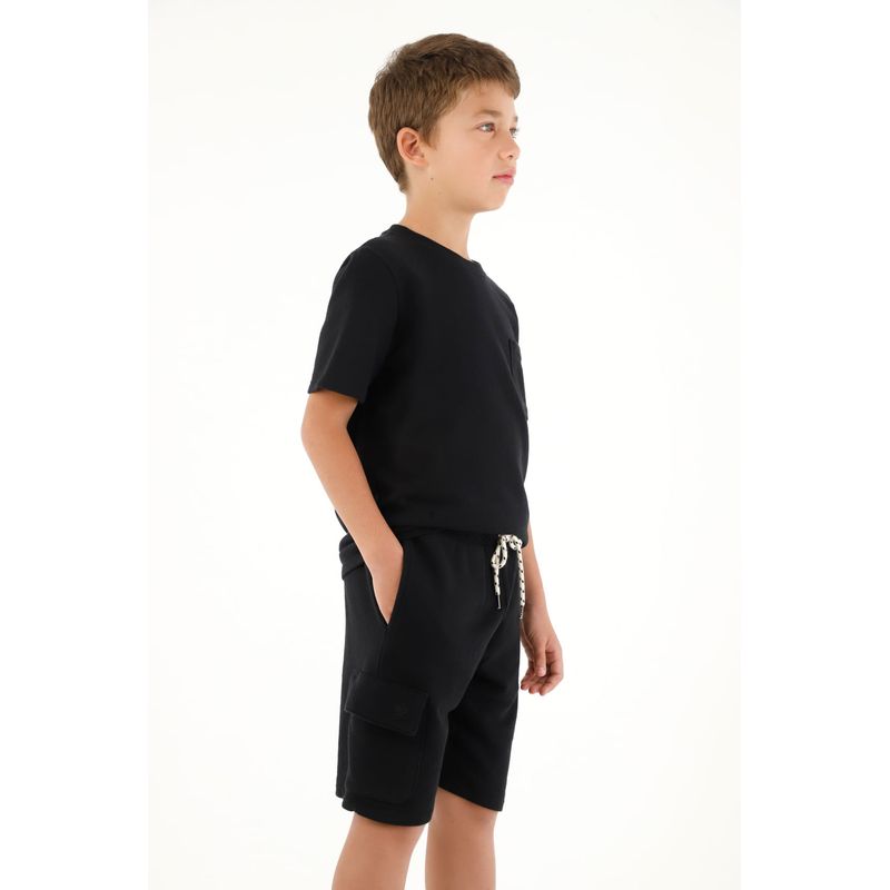 TENNIS - Camiseta manga corta negra para niño