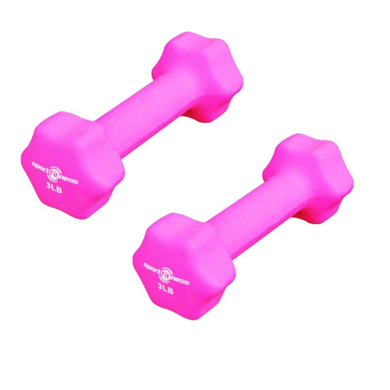SPORTFITNESS - Par De Pesas Mancuernas Neopreno 3 Lb Ejercicio En Casa o Gimnasio