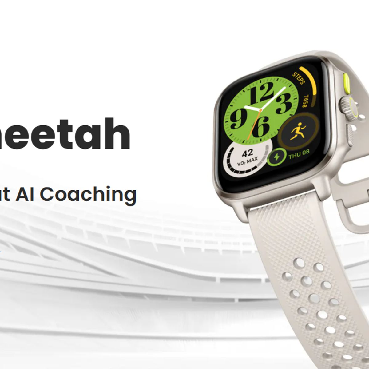 AMAZFIT - Amazfit Cheetah Square 175  Smartwatch Crema 50atm Dual Gps