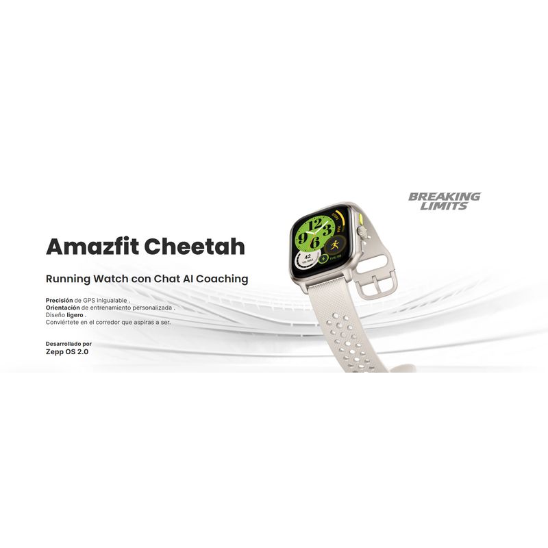 AMAZFIT - Amazfit Cheetah Square 175  Smartwatch Crema 50atm Dual Gps