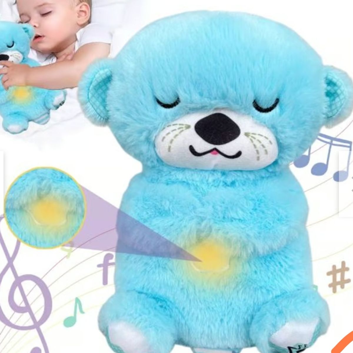 GENERICO - Peluche Nutria Musical Movimientos y Luces Para Bebés azul