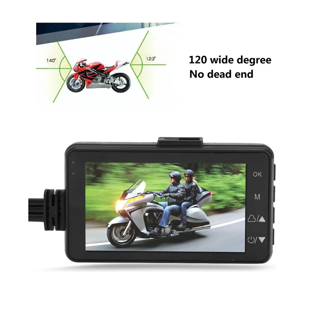 GENERICO - Cámara De Moto Dual Dvr 3inch Full Hd Impermeable Sport Lcd