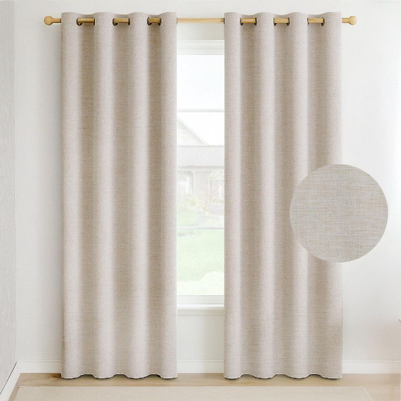 GENERICO - Cortina Blackout 100% Anti Luz – Set de 2 Paños Beige