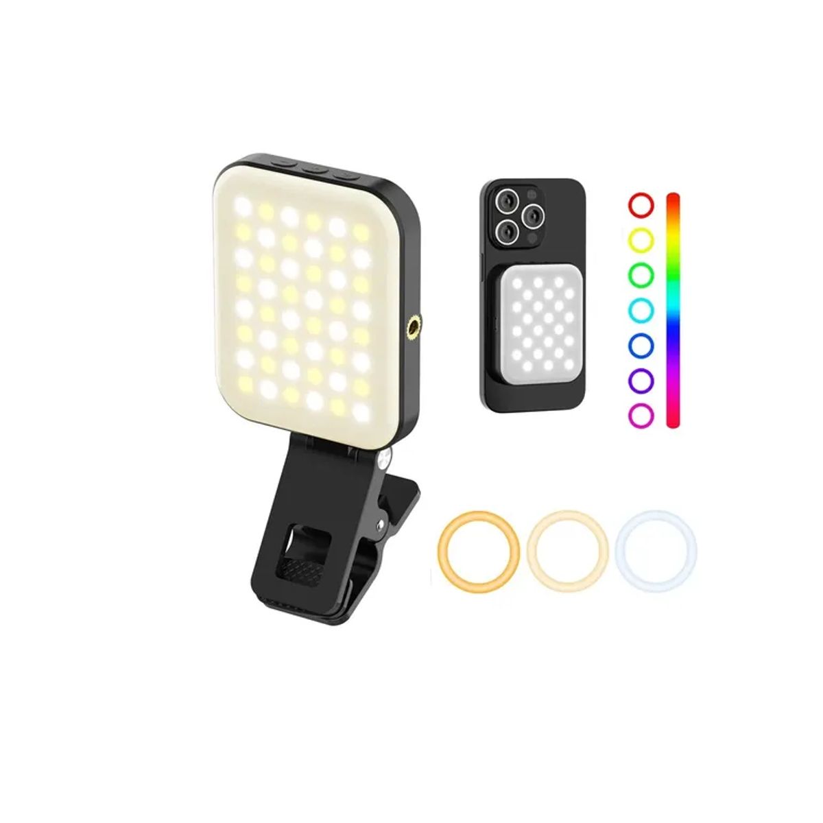 GENERICO - Luz Led Portátil Multicolor Rgb W80 Con Imán Para Celular
