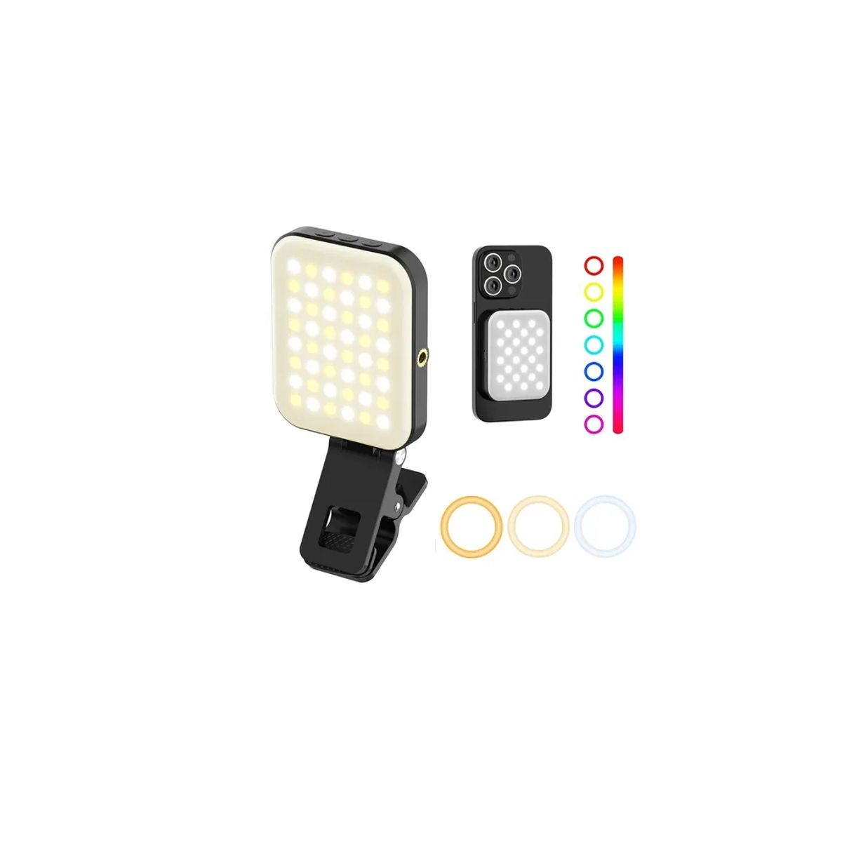 GENERICO - Luz Led Portátil Multicolor Rgb W80 Con Imán Para Celular