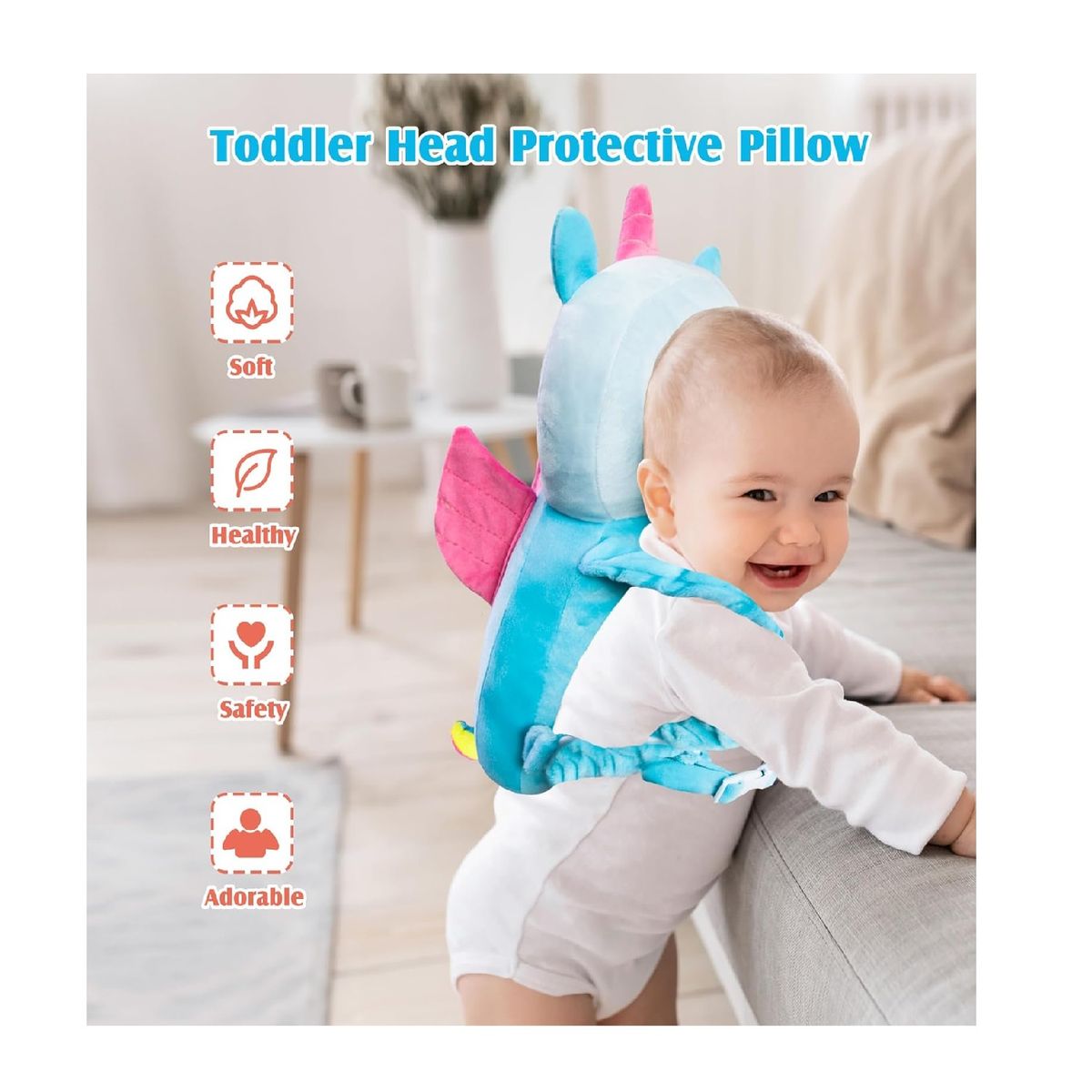 MUNDO BEBE - Cojín Almohada Protector De Cabeza Bebé Espalda