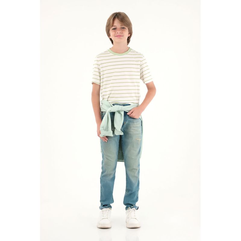 TENNIS - Camiseta con estampado de rayas verdes para niño