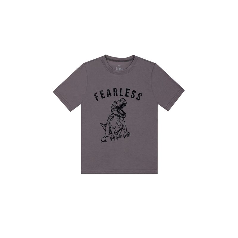 TENNIS - Camiseta gris manga corta con estampado para niño