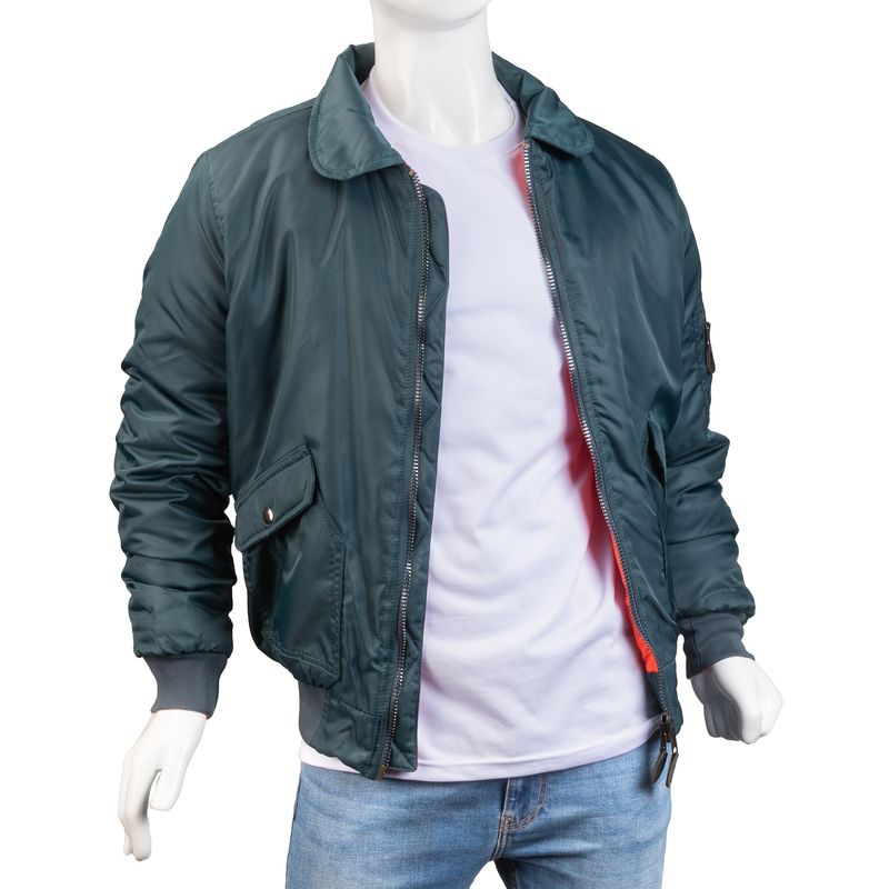 ALMA DE AVIADOR - Chaqueta Super Nylon Cuello Camisero Hombre Aguamarina Alma de Aviador