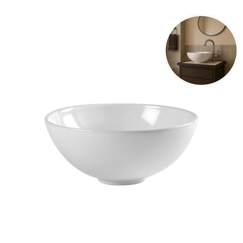 GENERICO - Set Lavamanos Baño Cerámica Con Mueble Moderno Café
