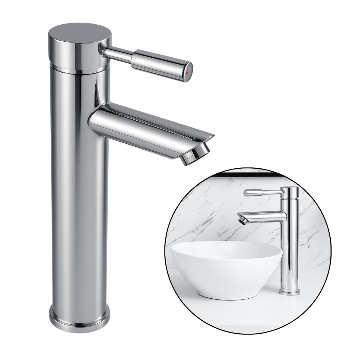 GENERICO - Griferia Lavamanos Monomando Alto Modern Cromado 30Cm