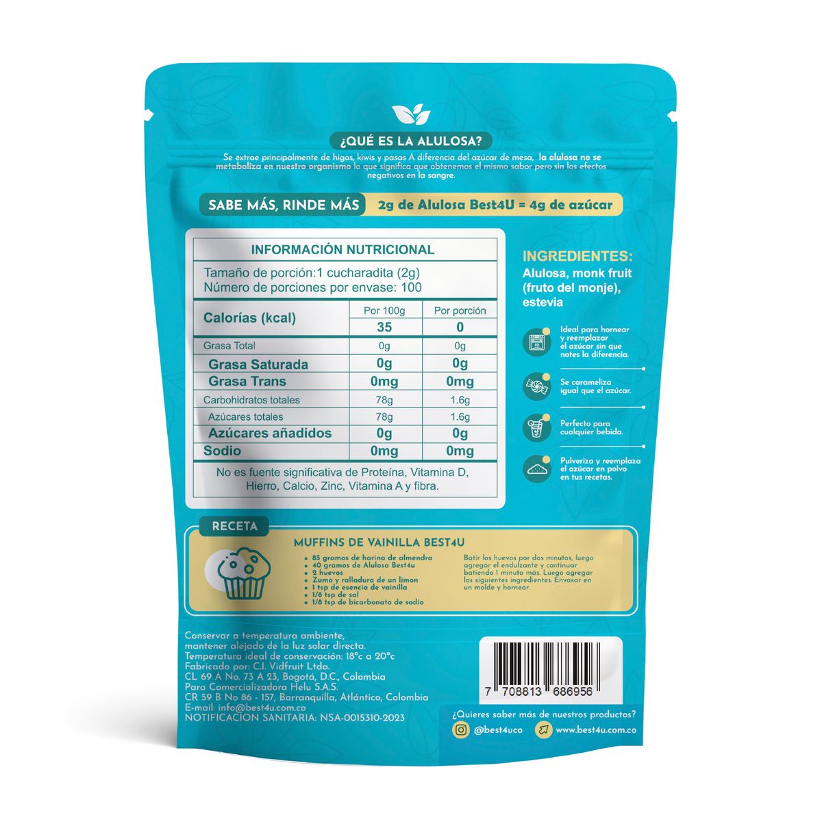 GENERICO - Endulzante Natural a base de Alulosa y Monk Fruit