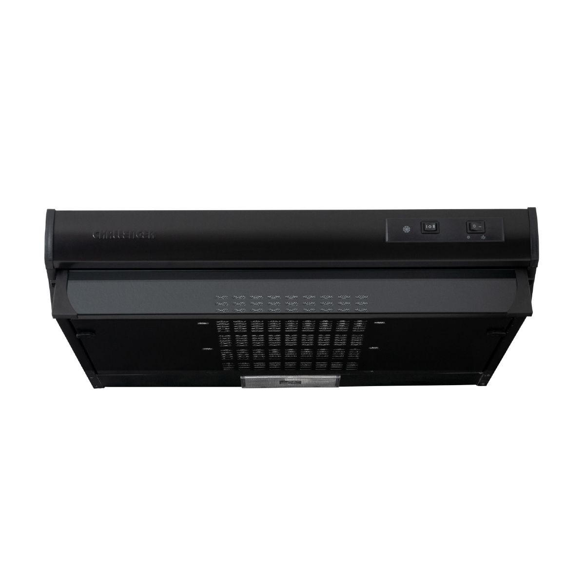 CHALLENGER - Estufa 4 Puestos Cristal + Campana Horizontal 60 Cm Negra