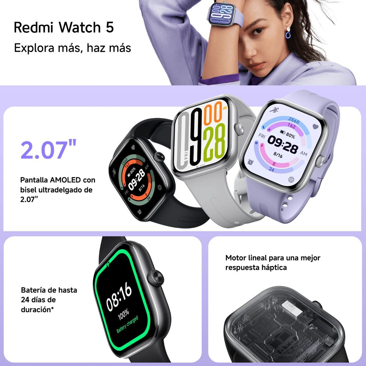XIAOMI - Xiaomi Redmi Watch 5 Smartwatch Llamadas Bluetooth 5atm Gnss, Gris