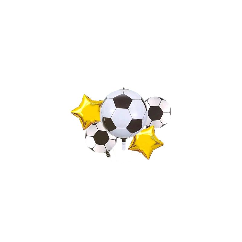 GENERICO - Bouquet Metalizado de Fútbol con Balón Inflable Grande