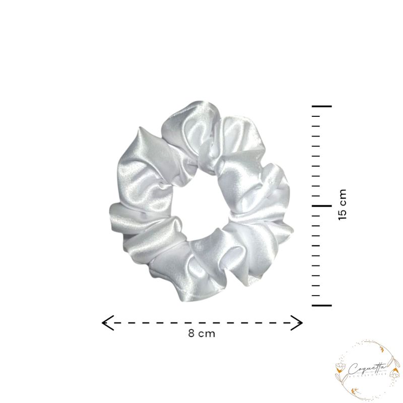 GENERICO - Pack Elegancia x4 Scrunchies en Satín Premium Tono Blanco