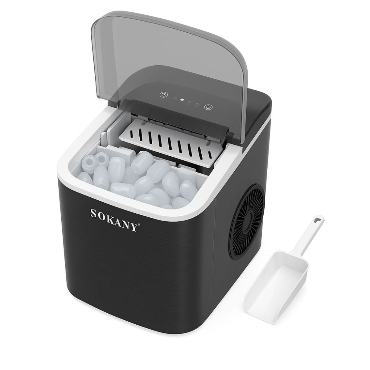 GENERICO - Máquina de Hielo Sokany 12Kg Portátil Rápida con Pala y Panel Táctil