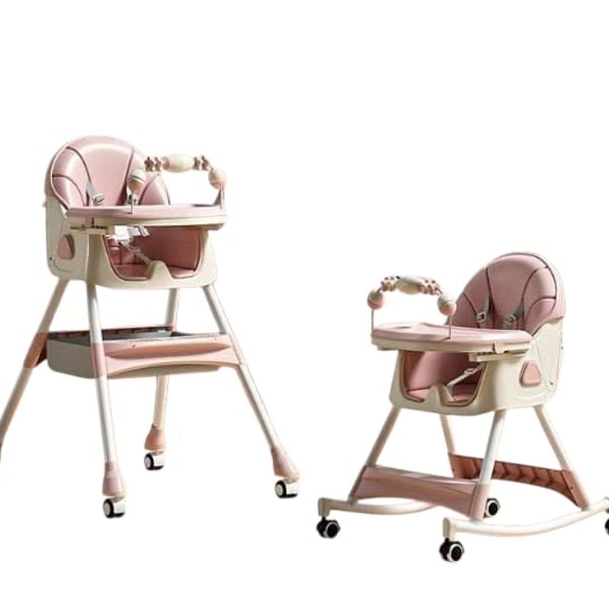GENERICO - Silla Comedor Mecedora De Bebe Reclinable Plegable Ruedas