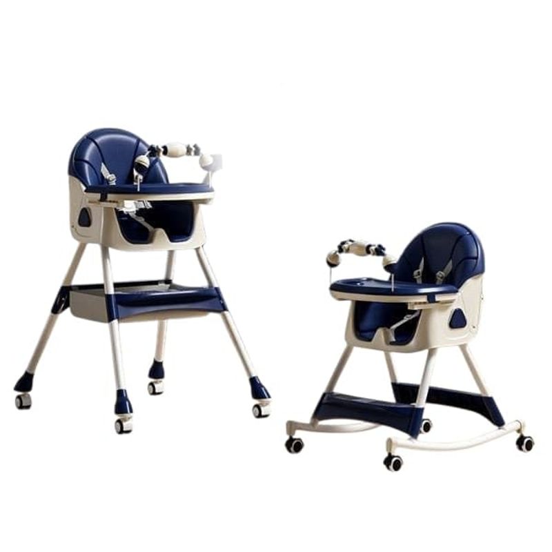 GENERICO - Silla Comedor Mecedora De Bebe Reclinable Plegable Ruedas