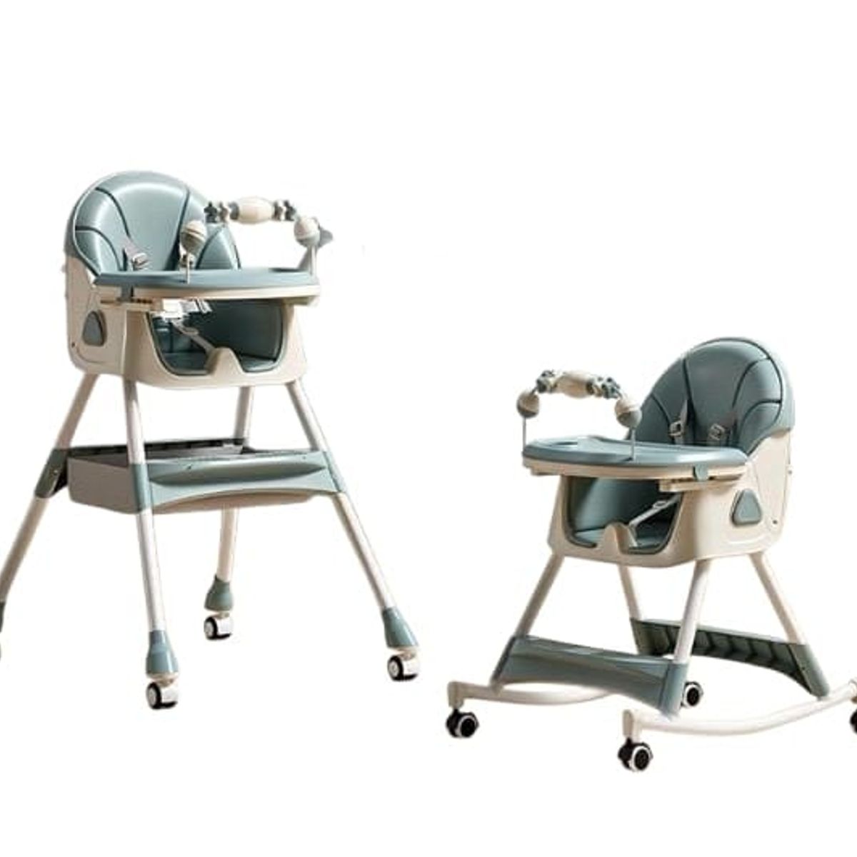 GENERICO - Silla Comedor Mecedora De Bebe Reclinable Plegable Ruedas