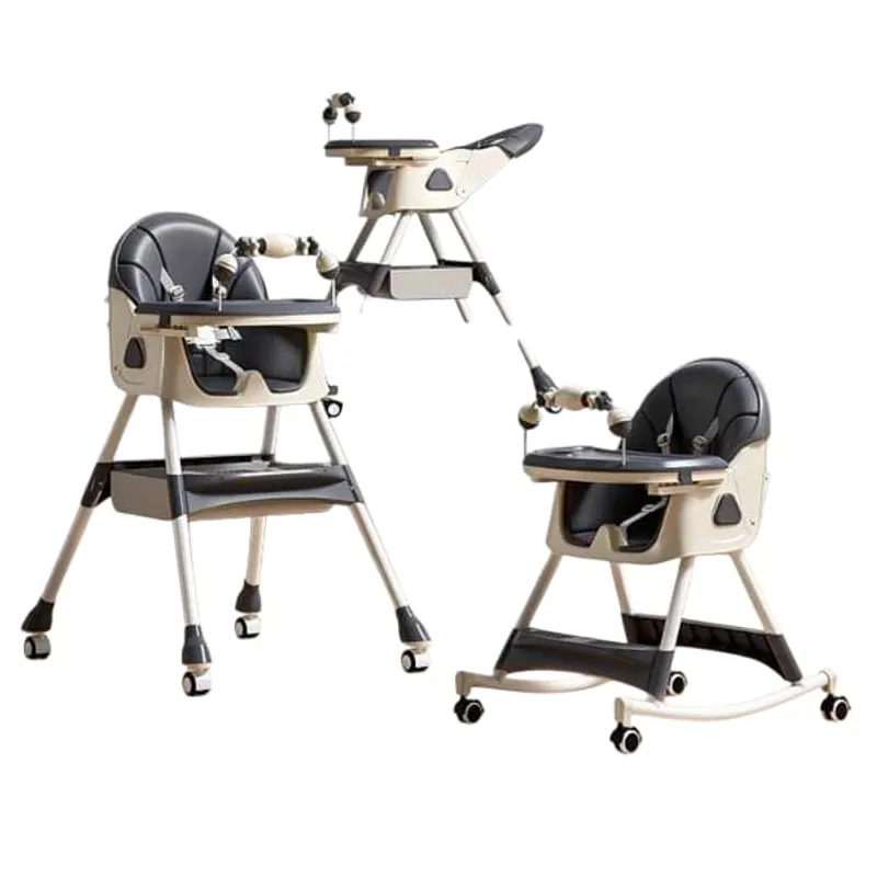 GENERICO - Silla Comedor Mecedora De Bebe Reclinable Plegable Ruedas
