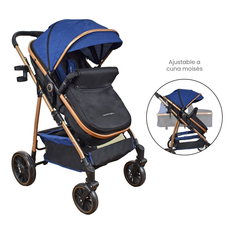 HAPPY BABY - Coche Bebe Moises Welly Happy Baby Azul
