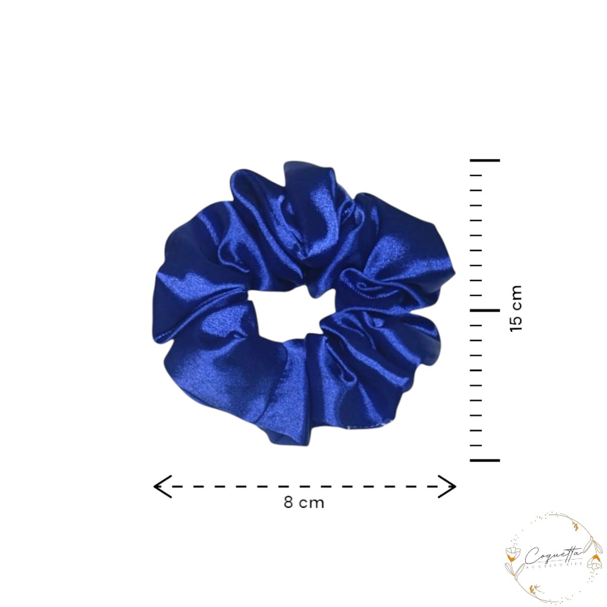 GENERICO - Pack Elegancia x4 Scrunchies en Satín Premium Tono Azul