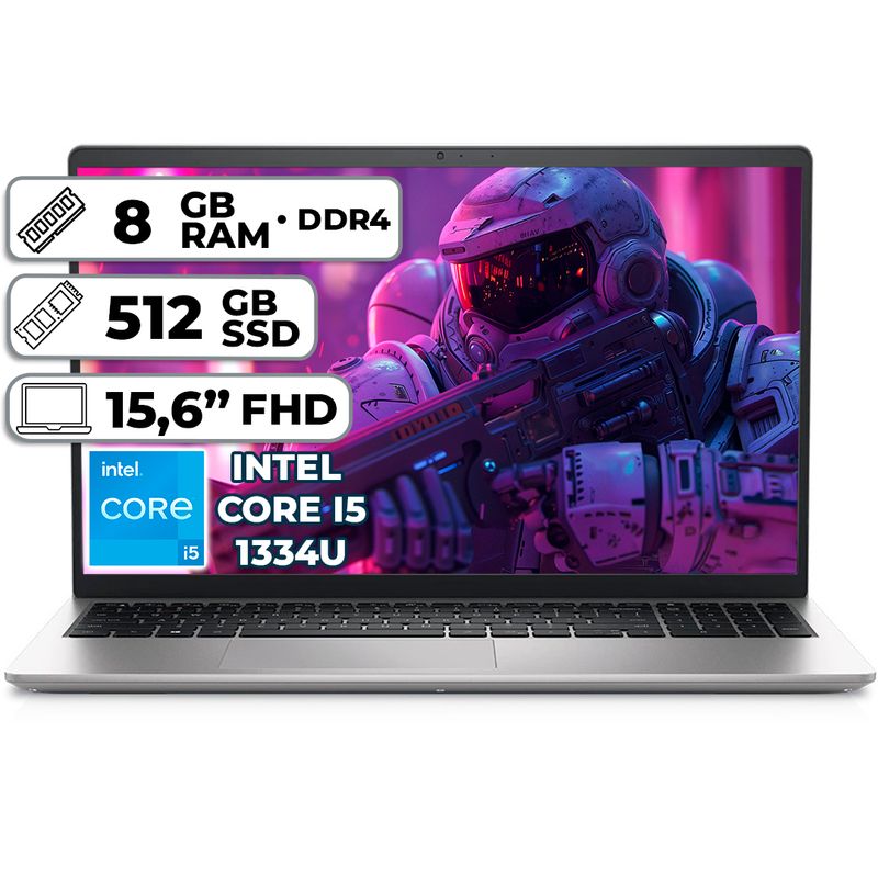 DELL - PORTÁTIL DELL INSPIRON 3530 INTEL CORE I5 1334U 512GB SSD  8GB RAM 15,6" FHD PLATINUM SILVER