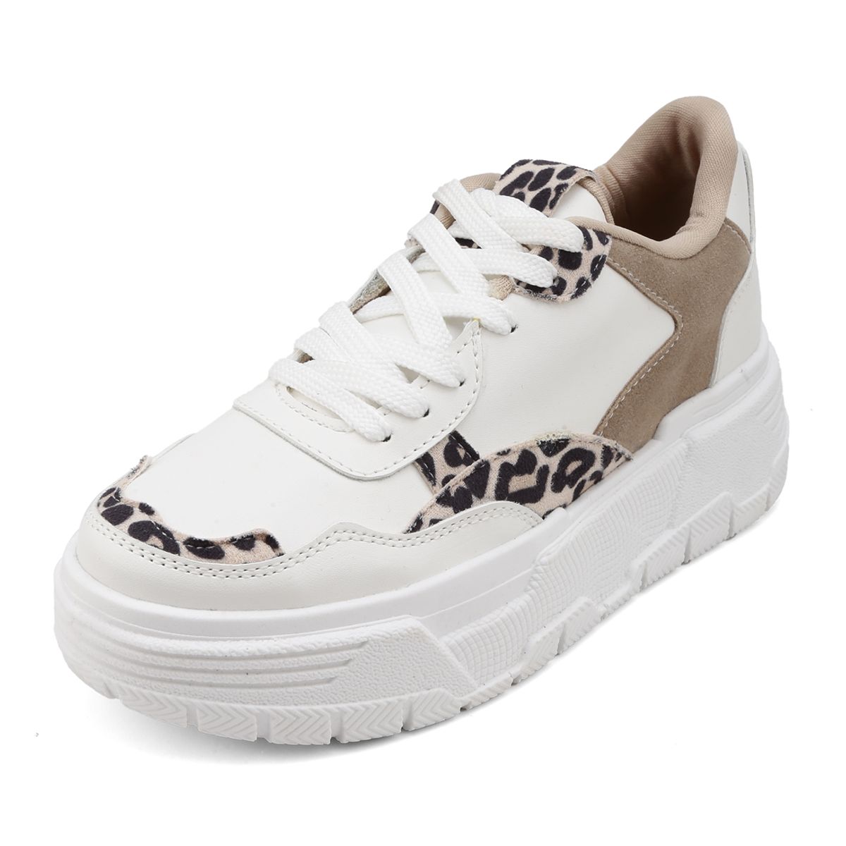 SEVENTEEN - TENIS BLANCOS CON APLIQUES EN ANIMAL PRINT SEVENTEEN ANNIE