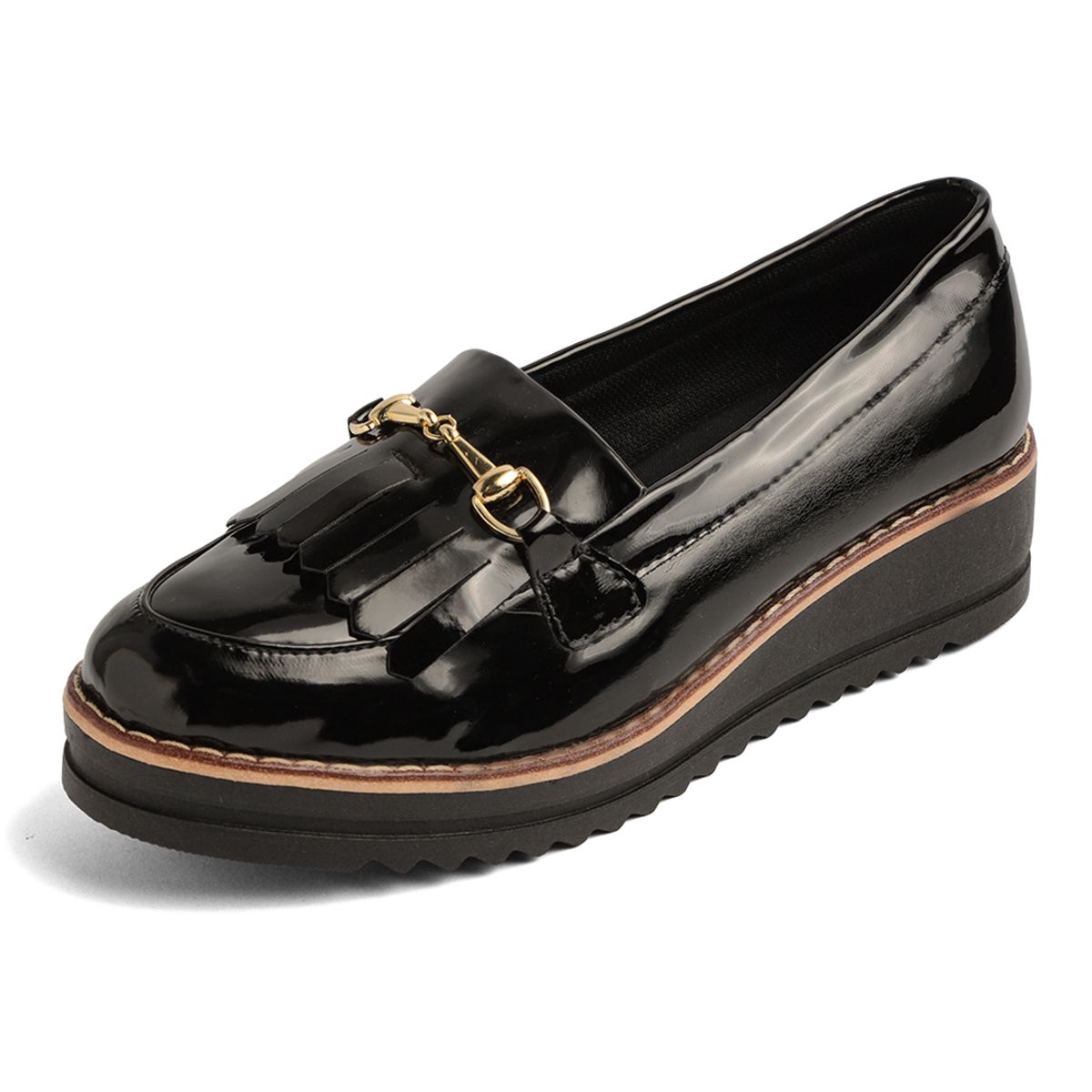 SEVENTEEN - MOCASIN NEGRO CHAROL CON HERRAJE SEVENTEEN BRIELLEE