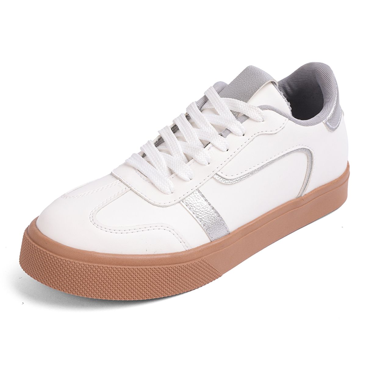 SEVENTEEN - TENIS BLANCOS CON GRIS Y PLATEADO SEVENTEEN  JESSIE