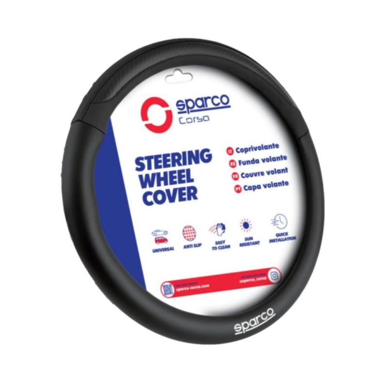 SPARCO - Funda Cubre Volante Carro Protector PVC Sparco SPS146BK
