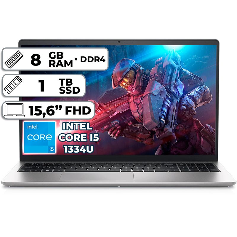 DELL - PORTÁTIL DELL INSPIRON 3530 INTEL CORE I5 1334U 1TB SSD 8GB RAM 15,6" FHD PLATINUM SILVER