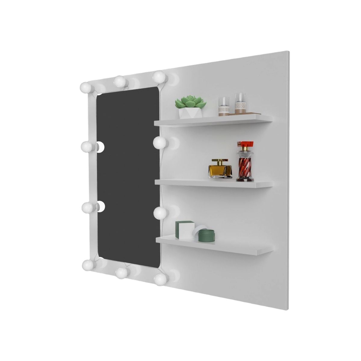 DKO DESIGN - Panel Tocador Holly Con Luces Led 70x80x15cm Blanco