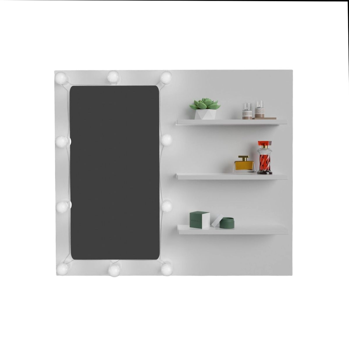 DKO DESIGN - Panel Tocador Holly Con Luces Led 70x80x15cm Blanco