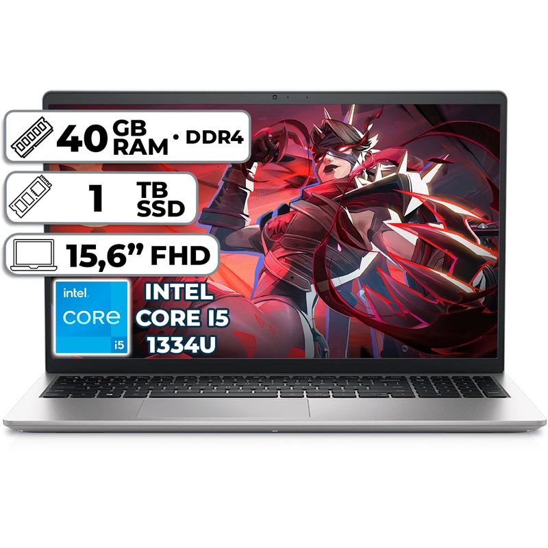 DELL - PORTÁTIL DELL INSPIRON 3530 INTEL CORE I5 1334U 1TB SSD 40GB RAM 15,6" FHD PLATINUM SILVER
