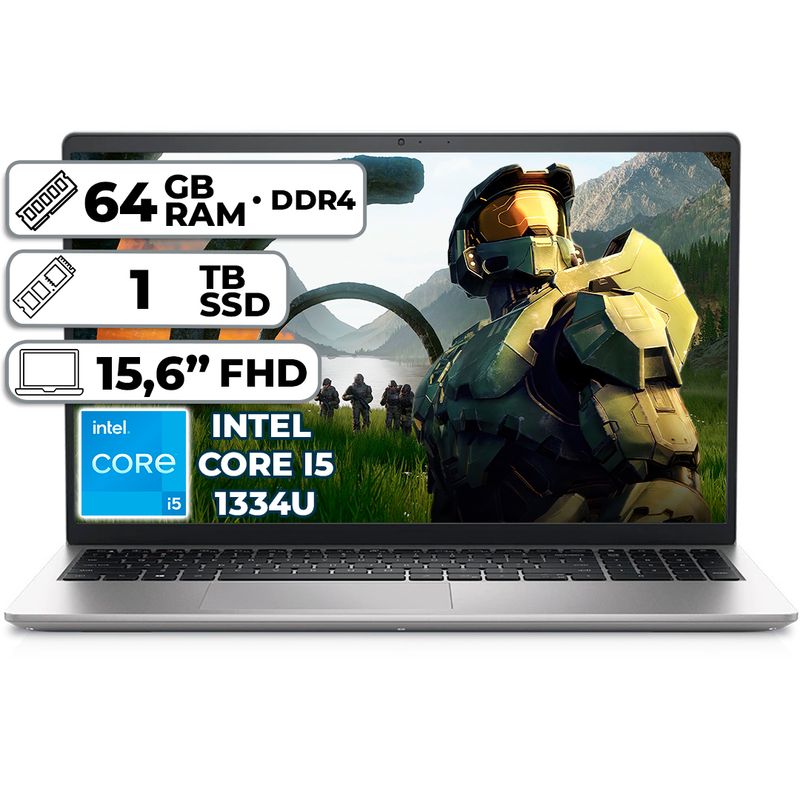 DELL - PORTÁTIL DELL INSPIRON 3530 INTEL CORE I5 1334U 1TB SSD 64GB RAM 15,6" FHD PLATINUM SILVER