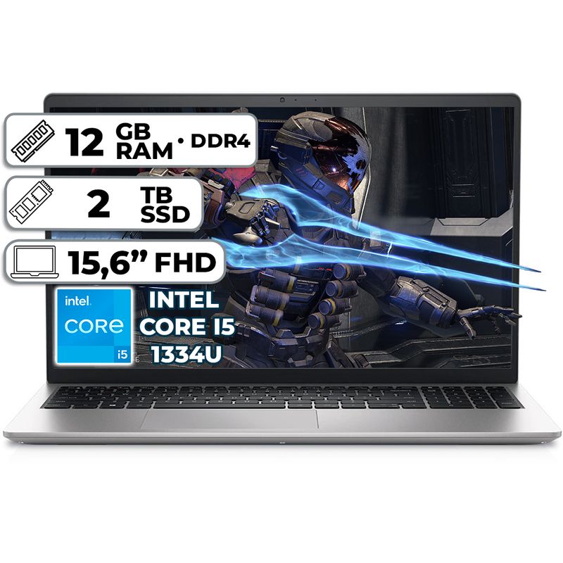 DELL - PORTÁTIL DELL INSPIRON 3530 INTEL CORE I5 1334U 2TB SSD 12GB RAM 15,6" FHD PLATINUM SILVER
