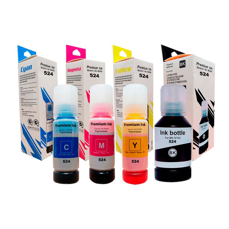 GENERICO - Tinta 524 Compatible impresoras Epson EcoTank L6490 L15150 L15160 X4