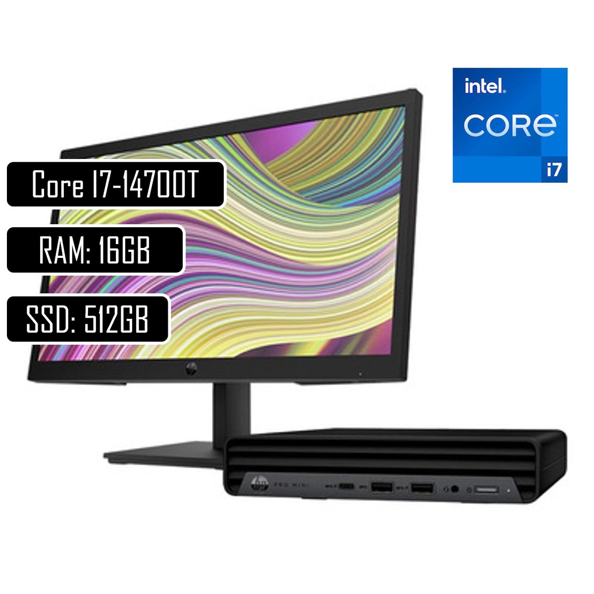 HP - PC HP Pro Mini 400 G9 Corei7 14700T RAM 16GB SSD 512GB Win11 Pro