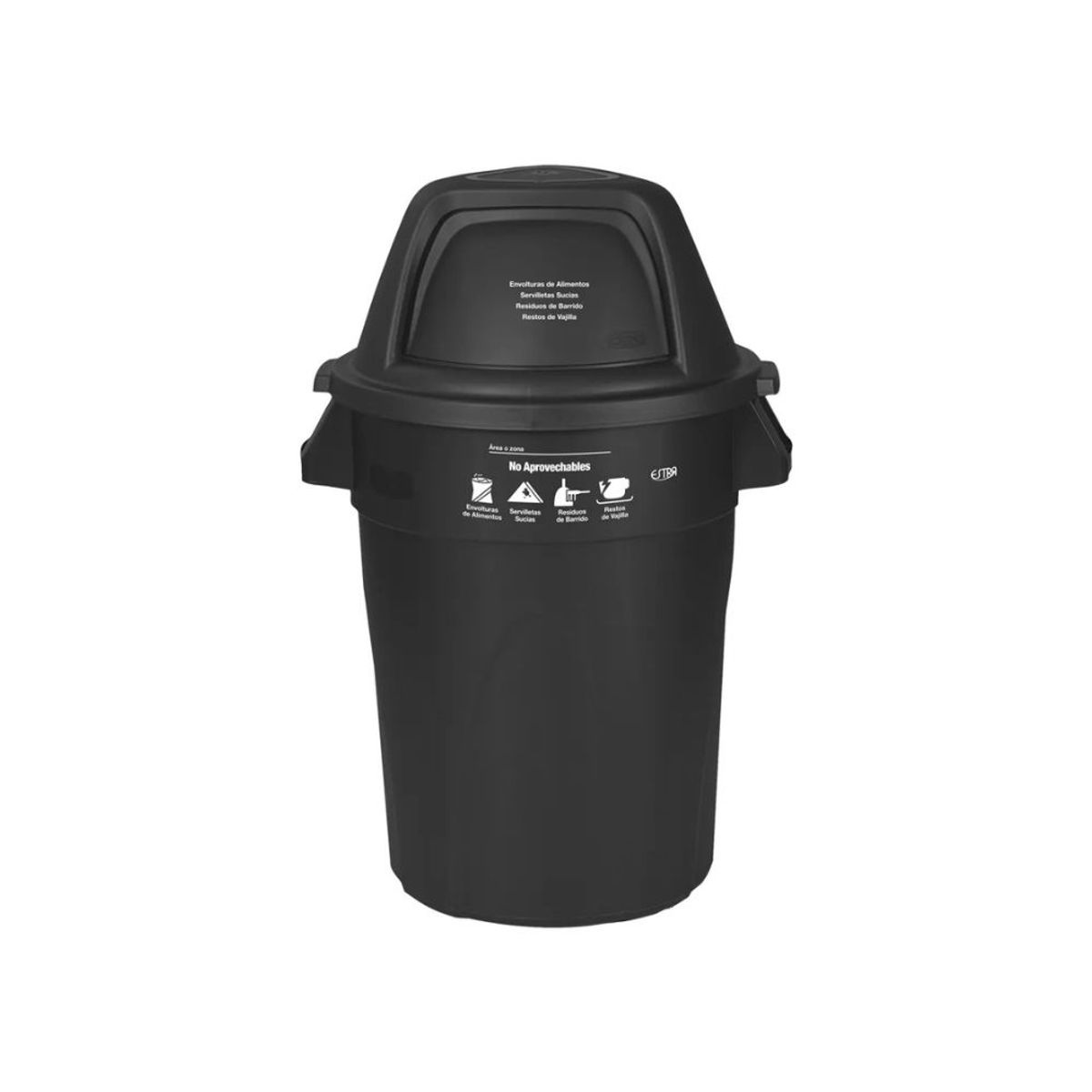 ESTRA - Estra Contenedor Elite Tapa Domo 121 Lt Negro Marcado