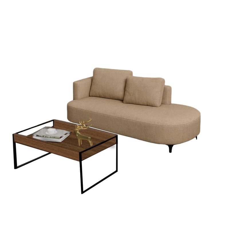 DKO DESIGN - Juego de sala Dubai Sofa+mesa  de centro (70x160x70) Beige