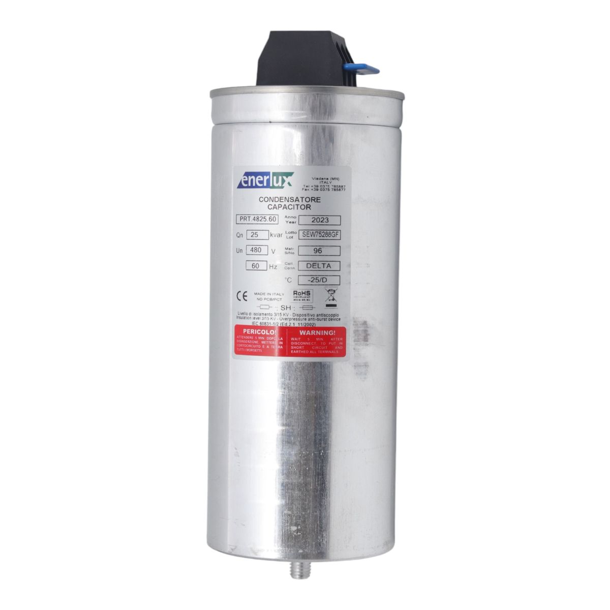 ENERLUX - Condensador Trifásico 25 KVAr 480 VAC Enerlux PRT4825.60