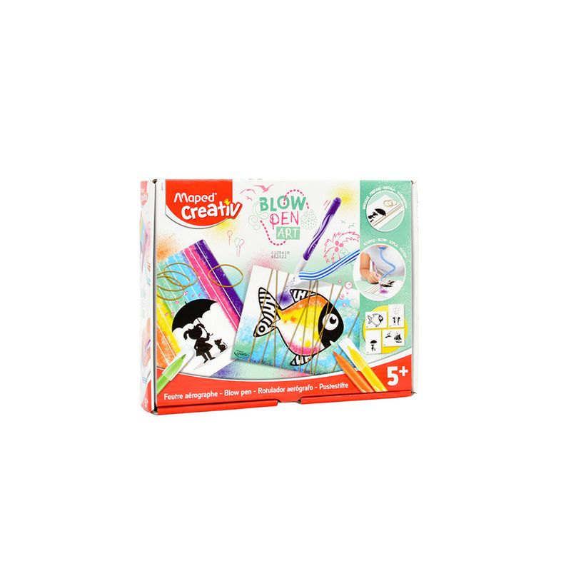 RONDA - BLOWPEN ART AERÓGRAFO CON CAUCHOS Y ESTÉNCILES PARA COLOREAR